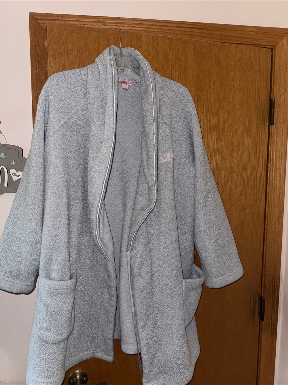 Victoria Secret Cozy Women's Light Blue bathrobe size M/L